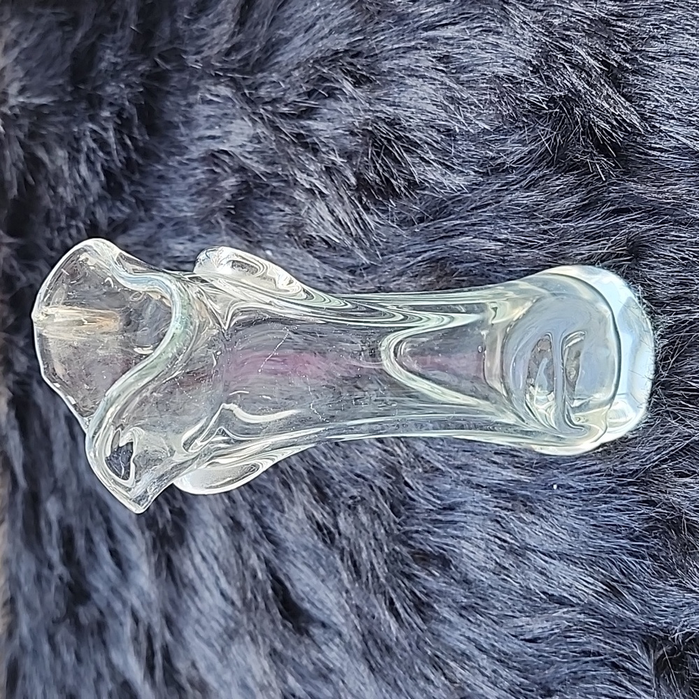 Clear Glass Art Vase - Elegant Clear Accent Vase
